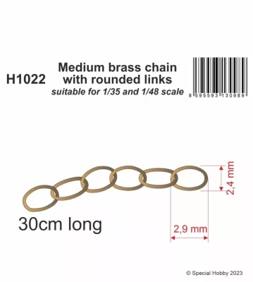 CMK H1022 Medium brass chain w/ rounded links - &amp; 1/35