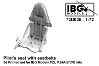 IBG Models U7225 Pilots Seat w/ belts P.24A/B/C/G (3D-Printed) 1/72