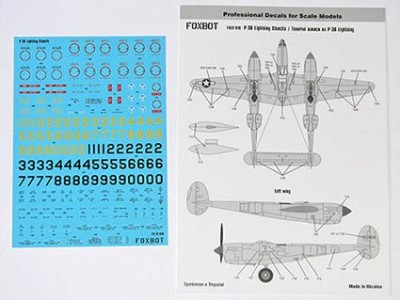 Foxbot Decals FBOT32010 Stencils for Lockheed P-38 Lightning 1/32