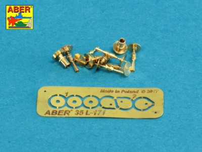 Aber 35 L-171 Set of gun barrel tips for MG 08 x 3 pcs. And barrel tips for MG 08/15 x 3 pcs. Universal set 1/35