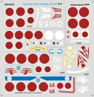 Rising Decals 72070 Japanese Army Training Aircraft II. (8x camo) 1/72