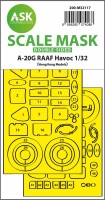 Art Scale 200-M32117 Douglas A-20G RAAF Havoc wheels and canopy frame paint mask (inside and outside) 1/32
