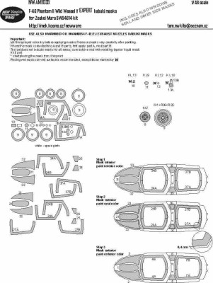 New Ware NWA-M1033 Mask F-4G Phant.II Wild Weasel V EXPERT (ZOU) 1/48