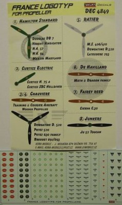 Kora Model DEC4849 France logotypes for propeller декали 1/48