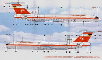 BOA Decals 14429 Tu-154M INTERFLUG (ZVE) 1/144