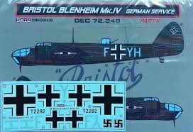 Kora Model DEC72349 B.Blenheim Mk.IV German service II. декали декали 1/72