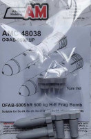 Advanced Modeling AMC 48038 OFAB-500ShR 500kg HE Fragment.Bomb (2 pcs.) 1/48