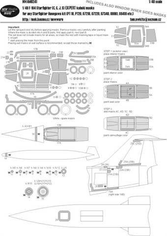 New Ware NWA-M0242 1/48 Mask F-104 Starfighter C,G,J,S EXPERT (HAS)