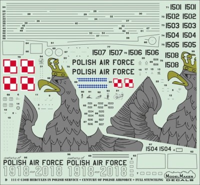 Model Maker Decals D144111 Lockheed C-130H Hercules in Polish service 1/144