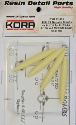 Kora Model DSM72025 BLU 27 Napalm Bombs 'Medium Load' 1 (4 pcs.) 1/72