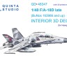 Quinta studio QD+48347 FA-18D поздний (Hasegawa) (с 3D-печатными деталями) 3D Декаль интерьера кабины 1/48