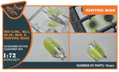 Clear Prop CPA72077 MiG-23ML, MLD, P, MLAE Painting mask (CP) 1/72