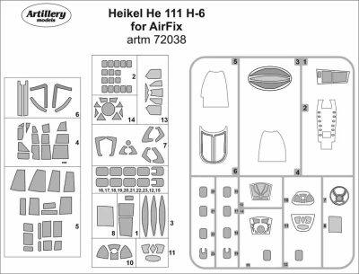 Fly model M7238 Masks for Heinkel He 111 H-6 (AIRFIX) 1/72