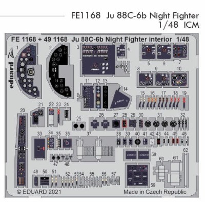 Eduard FE1168 Ju 88C-6b Night Fighter (ICM) 1:48