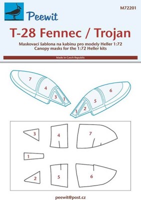 Peewit PW-M72201 1/72 Canopy mask T-28 Fennenc/Trojan (HELLER)
