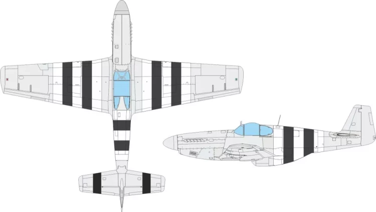 Eduard EX1119 Mask P-51B/C D-day stripes (EDU) 1/48