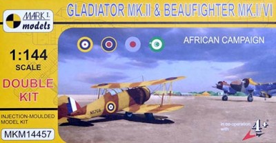 Mark 1 Models MKM-14457 Gladiator Mk.II &amp; Beaufighter Mk.I/VI Africa 1/144