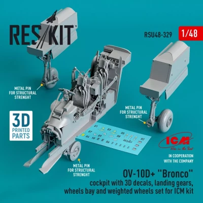 Reskit U48329 OV-10D+ Bronco Cockpit w/ 3D dec., land.gears 1/48