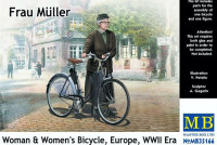 Master Box 35166 Frau Mller. Woman & Women's Bicycle, Europe, WWII Era 1/35