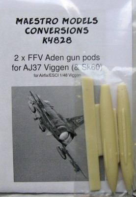 Maestro Models MMCK-4828 1/48 Aden canon pod for Viggen (2 pcs.)