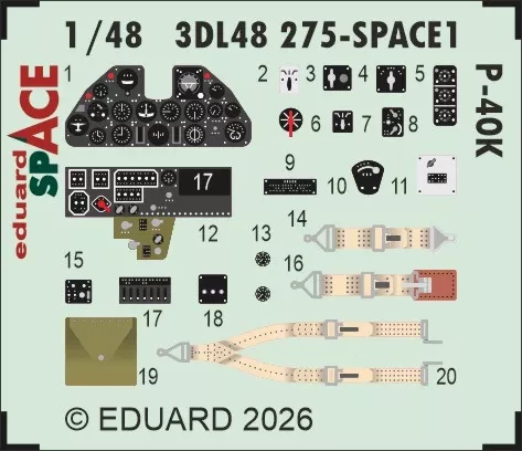 Eduard 3DL48275 P-40K SPACE (EDU) 1/48