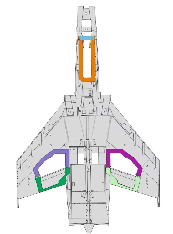 Eduard EX962 Mask F-4E wheel bays (MENG) 1/48