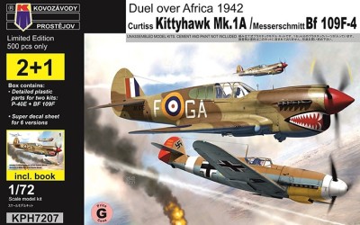 Kovozavody Prostejov H7207 Kittyhawk Mk.IA &amp; Bf 109F-4 (incl. book) 1/72