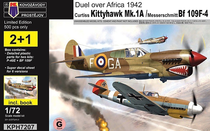 Kovozavody Prostejov H7207 Kittyhawk Mk.IA & Bf 109F-4 (incl. book) 1/72