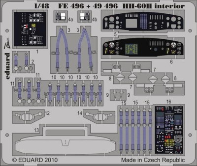 Eduard FE496 HH-60H interior S.A. Italeri