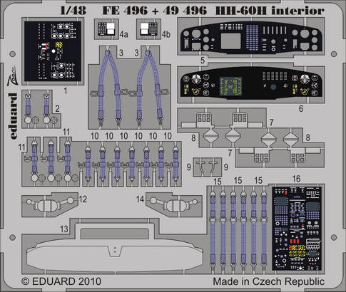 Eduard FE496 HH-60H interior S.A. Italeri