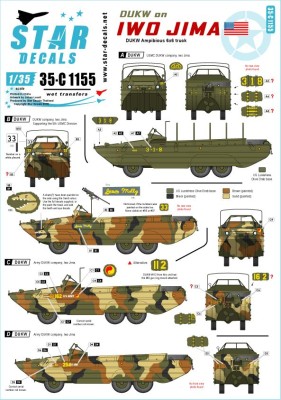 Star Decals 35-C1155 DUKW on Iwo Jima. USMC and U.S. Army DUKWs 1/35