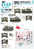Star Decals 35-C1281 Israeli AFVs # 13 M113 Ambulance markings.IDF in Lebanon 1978 and 1982 1/35