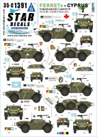 Star Decals 35-C1391 Ferrets in Cyprus # 2.Canadian UNFICYP Ferret Scout Car Mk.2 Mk.1 and Mk.2 1/35