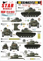 Star Decals 72-A1042 Vietnam 1. M24 Chaffee, M41 Walker Bulldog and M48A3 Patton inSouth Vietnamese army, ARVN - Army of the Republic of Vietnam 1/72