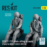 Reskit F32003 USAF F-111 pilots sitting in seats (2 pcs.) 1/32