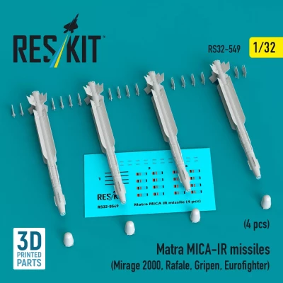 Reskit 32549 Matra MICA-IR missiles (4 pcs.) 1/32