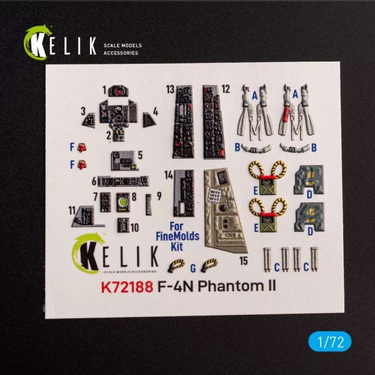 Reskit K72188 F-4N Phantom - interior 3D (FINEM) 1/72
