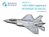 Quinta Studio QD32174 F-35A/C (Trumpeter) 3D Декаль интерьера кабины 1/32