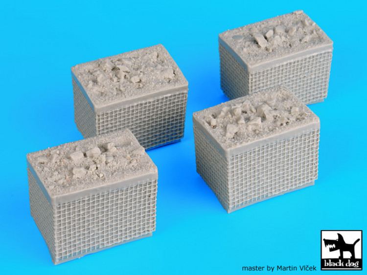 BlackDog D35017 Sandbag armored wall 3 1/35