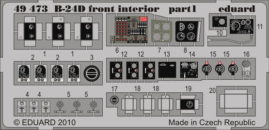 Eduard 49473 B-24D front interior REV/MON