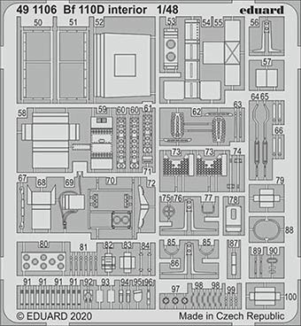 Eduard 491106 SET Bf 110D interior (DRAG)