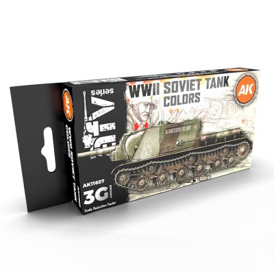 AK Interactive AK-11657 Набор красок серии 3 rg Советские камуфляжи 1940-45 г. 6 шт