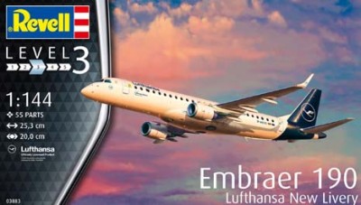 Revell 03883 EMBRAER 190 LUFTHANSA NEW LIVERY 1/144