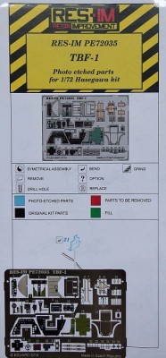 RES-IM RESIMP7235 1/72 TBF-1 - Detail PE set (HAS)