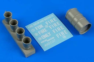 Aerobonus 480107 Fire drums and buckets 1/48