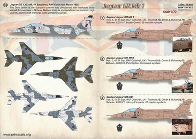 Print Scale 72-405 Jaguar GR.Mk 1 (wet decals) 1/72