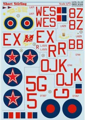 Print Scale 72-133 Short Stirling Wet decal 1/72