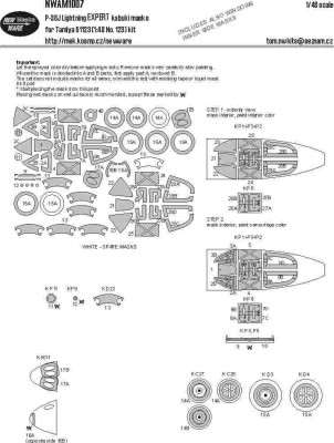 New Ware NWA-M1007 Mask P-38J Lightning EXPERT (TAM) 1/48