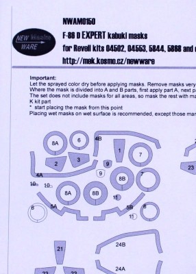 New Ware NWA-M0150 Mask F-86 D EXPERT (REV) 1/48