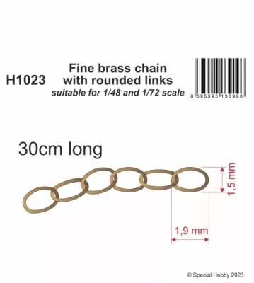 CMK H1023 Fine brass chain w/ rounded links - &amp; 1/35